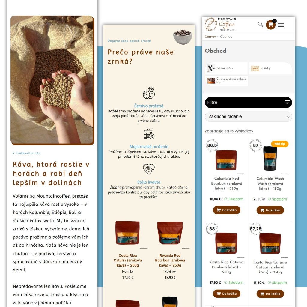 Ukážka realizácie Mountaincoffee.sk od Finestudio